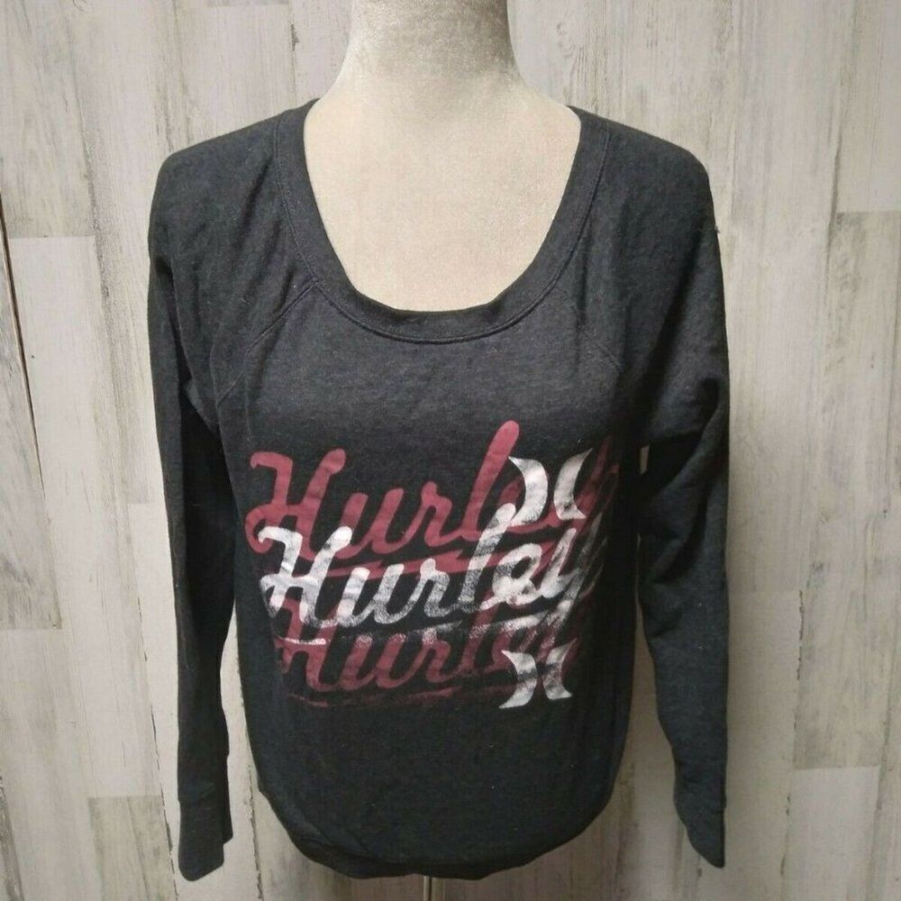 Hurley Women's Medium Gray Spellout Sweatshirt